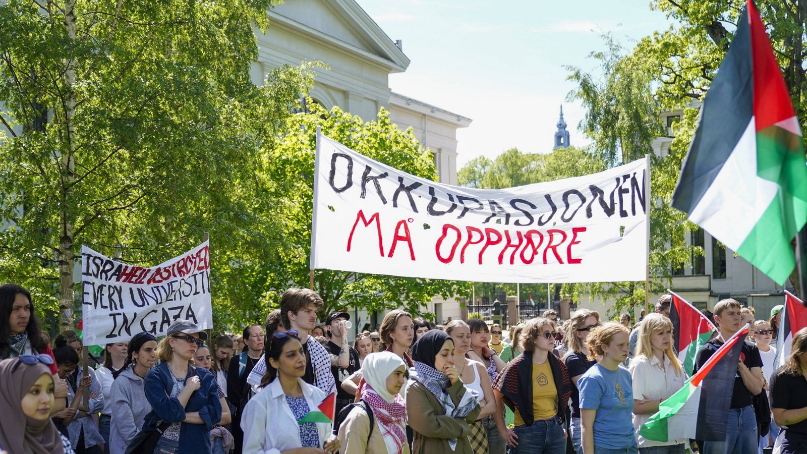 An der Universität Oslo protestierten pro-palästinensische Demonstrierende.Foto: IMAGO/NTB/IMAGO/Håkon Mosvold Larsen