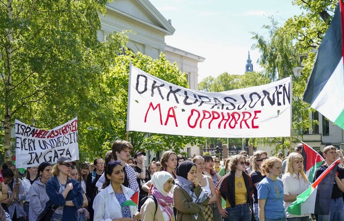 An der Universität Oslo protestierten pro-palästinensische Demonstrierende.<span class='image-autor'>Foto: IMAGO/NTB/IMAGO/Håkon Mosvold Larsen</span>