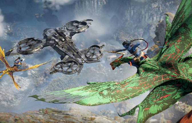 „Avatar: Frontiers of Pandora“ bietet auch Luftkämpfe gegen die Maschinen der Menschen.<span class='image-autor'>Foto: Ubisoft</span>