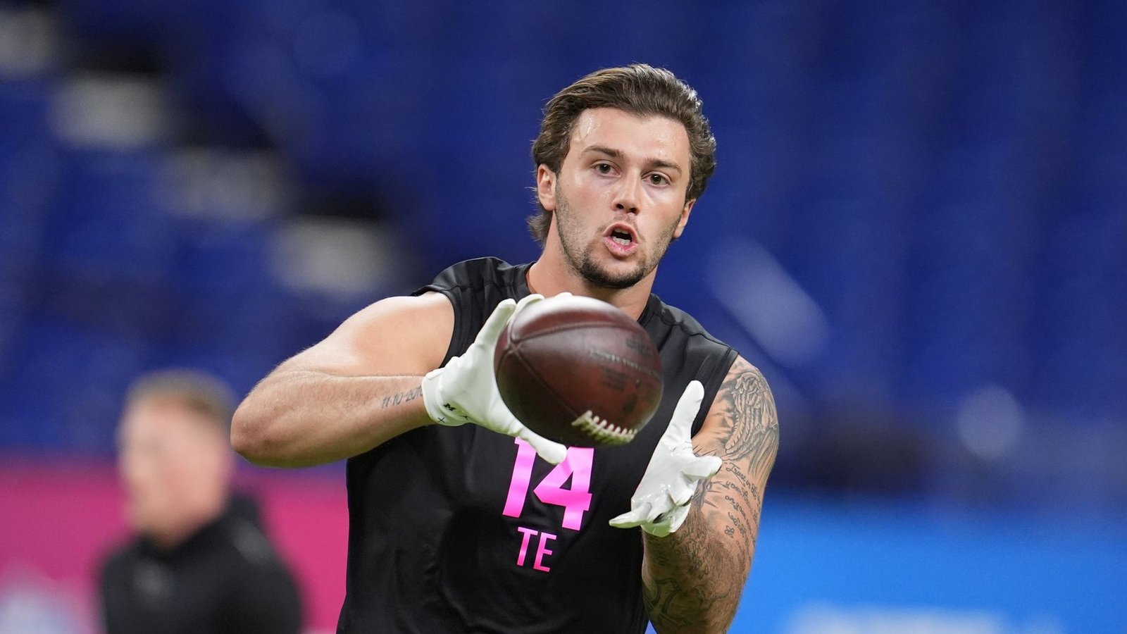 Tight End Marlin Klein wurde von den Houston Texans im NFL-Draft bereits in der zweiten Runde ausgewählt. (Archivbild)Foto: Michael Conroy/AP/dpa