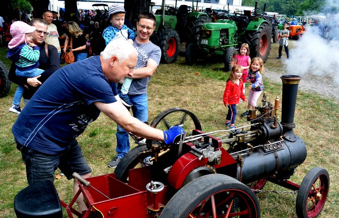 Frank Rutkowsky aus Horrheim war mit seinem Dampftraktor dabei.  <span class='image-autor'>Fotos: Stahlfeld</span>