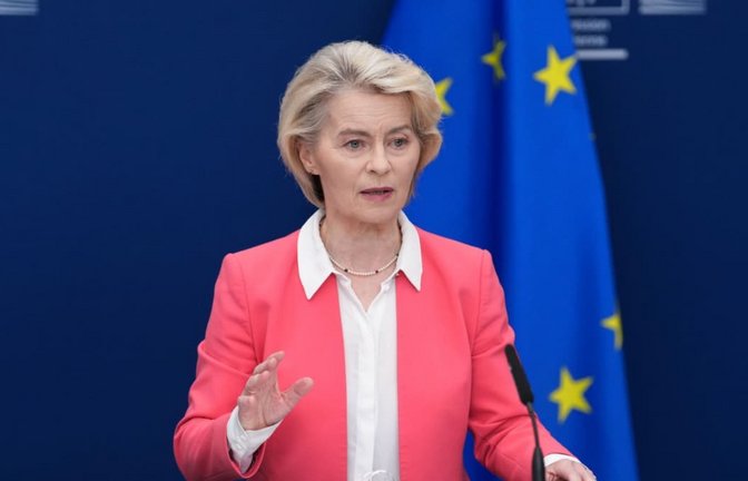 Ursula von der Leyen, Präsidentin der Europäischen Kommission (EU).<span class='image-autor'>Marius Burgelman/AP/dpa</span>