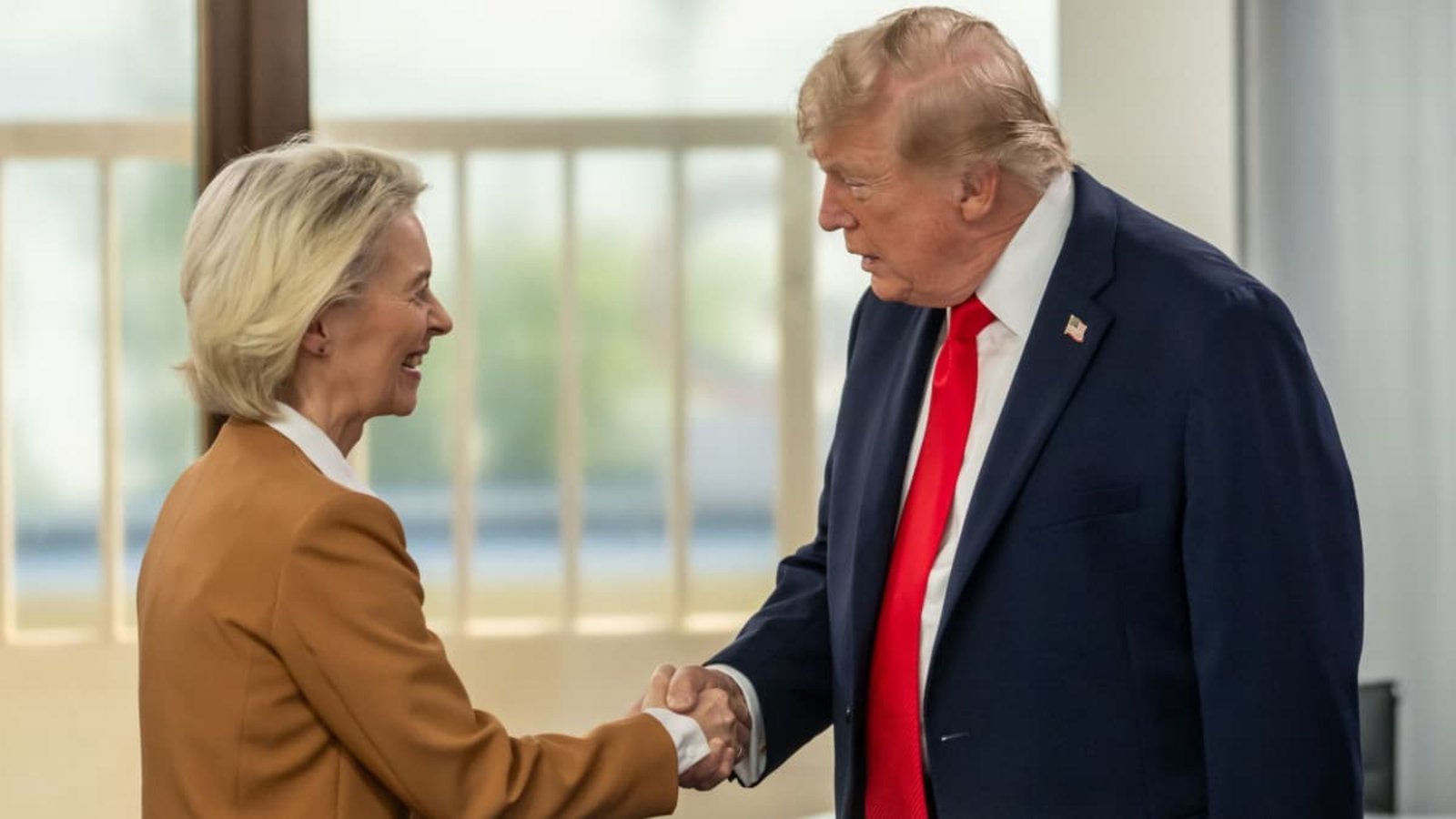 Mit fadenscheinigen Vorwänden hat US-Präsident Donald Trump (hier bei einer Begegnung mit EU-Kommissionspräsidentin Ursula von der Leyen beim G7-Gipfel im Juni 2026 in Evian) seine Zölle gerechtfertigt.Michael Kappeler/dpa-Pool/dpa Mit fadenscheinigen Vorwänden hat US-Präsident Donald Trump (hier bei einer Begegnung mit EU-Kommissionspräsidentin Ursula von der Leyen beim G7-Gipfel im Juni 2026 in Evian) seine Zölle gerechtfertigt.Michael Kappeler/dpa-Pool/dpa
