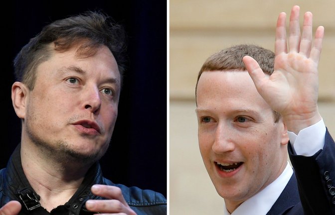 Elon Musk und Mark Zuckerberg.<span class='image-autor'>Foto: Susan Walsh/Francois Mori/AP/dpa/Archiv</span>
