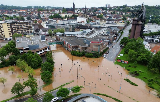 Enorme Regenmengen haben im Saarland Überflutungen, Erdrutsche und voraussichtlich hohe Schäden verursacht.<span class='image-autor'>Foto: 7aktuell.de//Kevin Lermer</span>