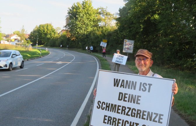 Demo gegen die B 10-Pläne in Enzweihingen? Nein. „Schildbürger“ protestieren gegen den Zustand der Gesellschaft.  <span class='image-autor'>Foto: Arning</span>