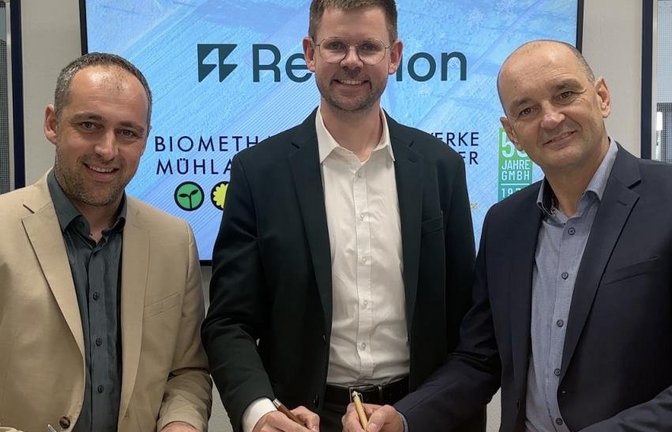 Machen gemeinsame Sache (von links): Thomas Gutjahr (Biomethan Mühlacker), Maximilian Schmitt (Reverion) und Roland Jans (Stadtwerke Mühlacker).  