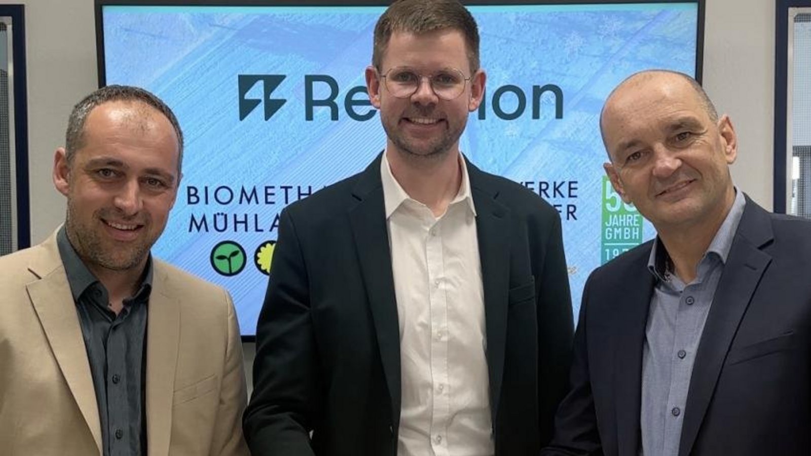 Machen gemeinsame Sache (von links): Thomas Gutjahr (Biomethan Mühlacker), Maximilian Schmitt (Reverion) und Roland Jans (Stadtwerke Mühlacker).  