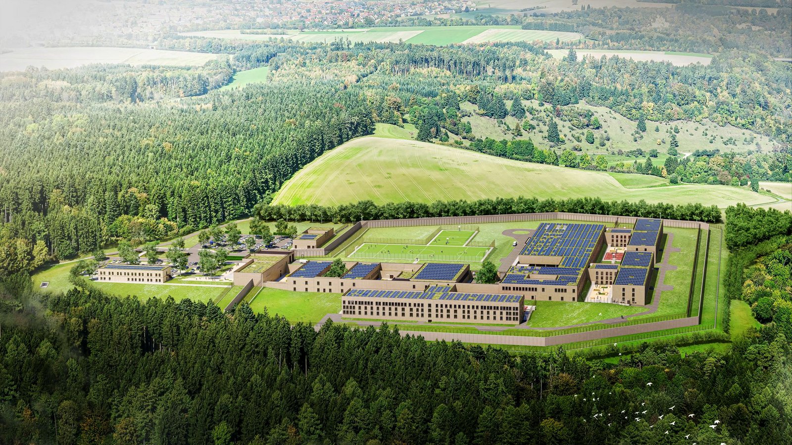 So soll das neue Gefängnis in Rottweil einmal aussehen. Fertig sein könnte es 2027.Foto: Landesbetrieb Vermögen und Bau Baden-Württemberg/Amt Konstanz