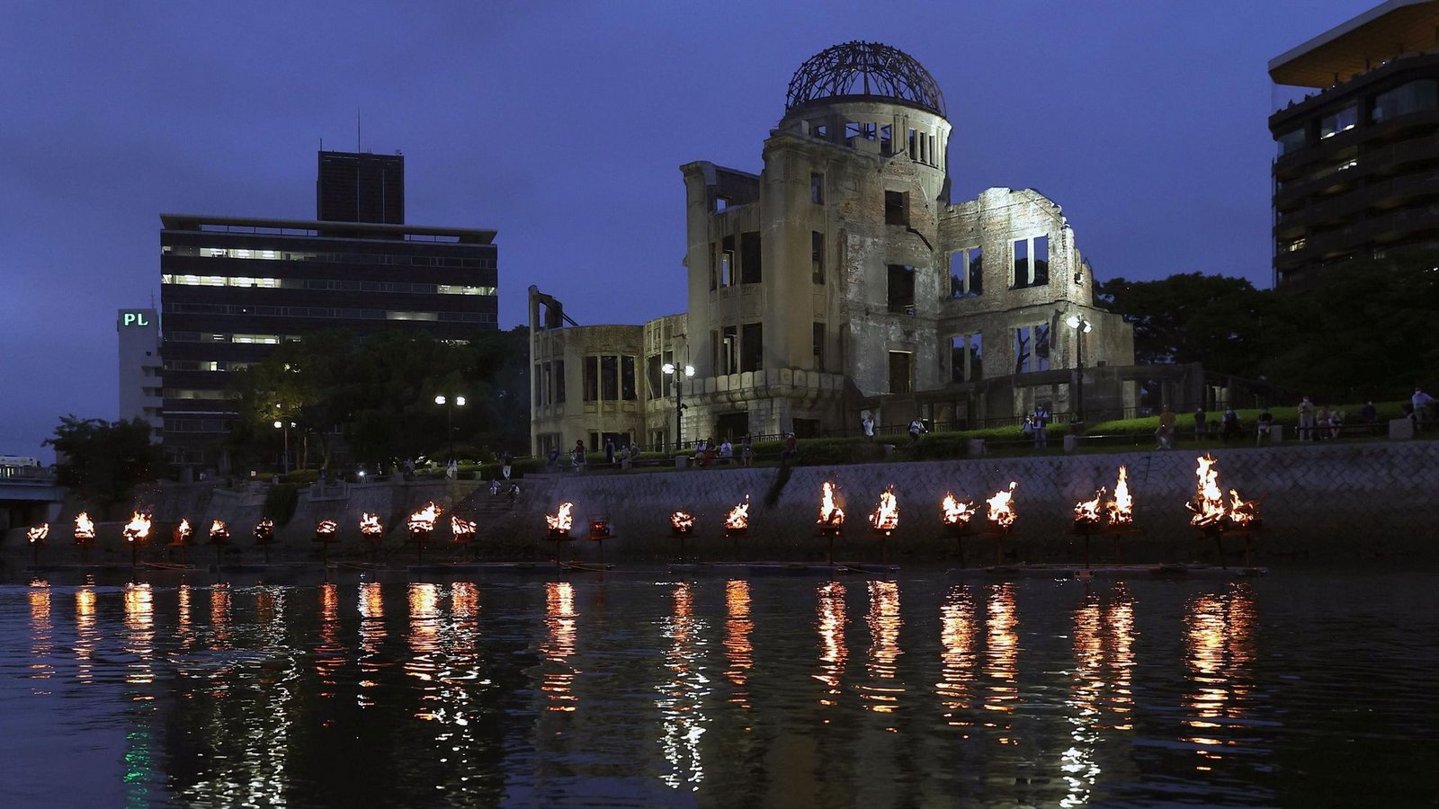 Blick auf das Friedensdenkmal in Hiroshima.Foto: --/kyodo/dpa