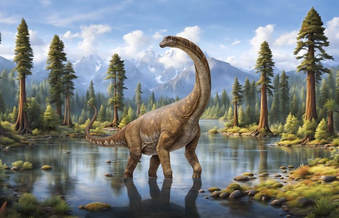 Zu den Sauropoden gehören die größten bekannten Landtiere überhaupt, mit einer Körperlänge von bis zu 40 Metern, bekannteste Vertreter sind Diplodocus oder Brachiosaurus.<span class='image-autor'>Foto: Imago/StockTrek Images</span>