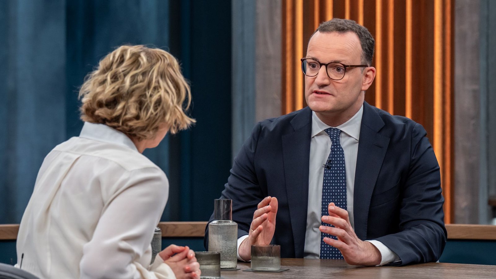 Unionsfraktionschef Jens Spahn bei Caren Miosga.Foto: ARD/Thomas Ernst