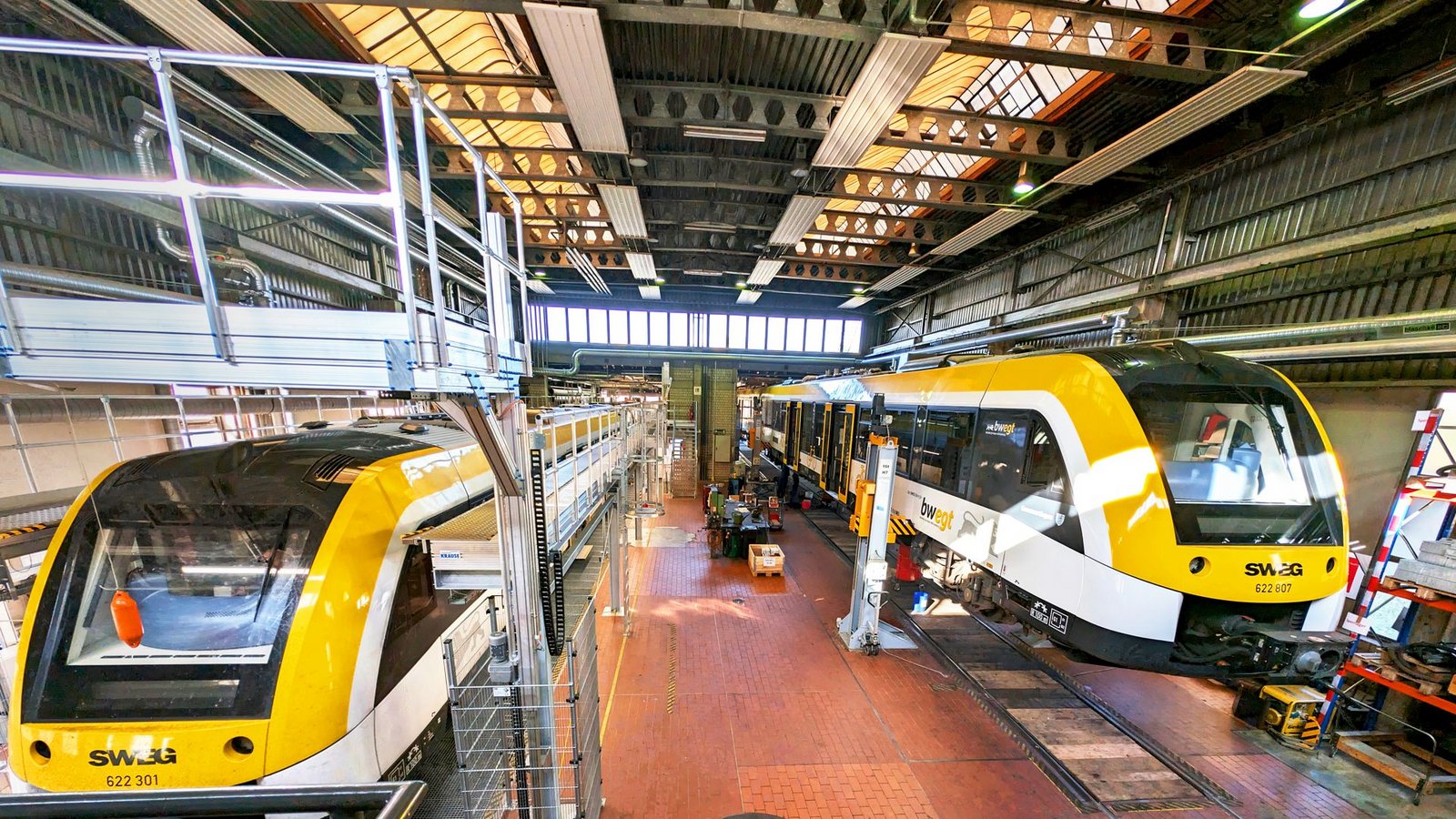 Loks stehen zur Wartung in der Gammertinger Werkstatt.Foto: /Jürgen Brand