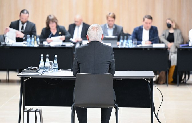 Gleich als erster Zeuge wurde Innenminister Thomas Strobl (CDU) im Oktober 2022 im Untersuchungsausschuss gehört.<span class='image-autor'>Foto: dpa/Bernd Weißbrod</span>