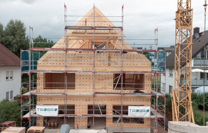 Das erste mehrstöckige Einfamilienhaus mit dem Triqbriq-System ist dieses Jahr in Frankfurt gebaut worden.<span class='image-autor'>Foto: Triqbriq/z</span>