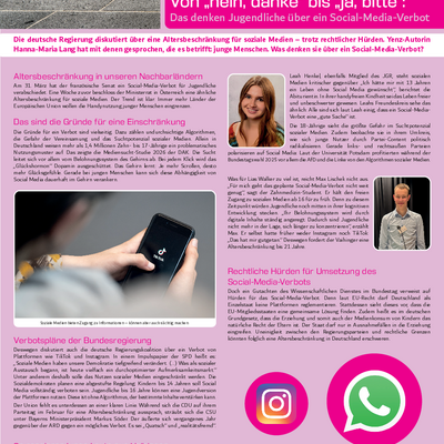 Wie denken junge Vaihinger über ein Social-Media-Verbot?