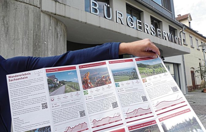 Die Wanderkarte gibt es kostenlos im Sachsenheimer Rathaus.  Foto: p