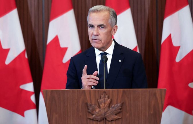 Mark Carney bei einer Pressekonferenz in Ottawa nach dem vorläufigen Scheitern der Handelsgespräche mit den USA<span class='image-autor'>DAVE CHAN/afp</span>