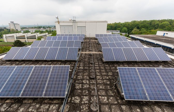 Eine Solaranlage auf dem Dach der Hochschule Ludwigsburg.<span class='image-autor'>Foto: dpa/Christoph Schmidt</span>