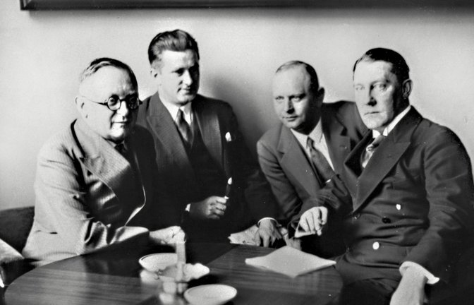 Die Führung der Deutschen Staatspartei 1930 (v. li.):  Erich Koch-Weser, Josef Winschuh, Erich Glimm und  Artur Mahraun<span class='image-autor'>Foto: ullstein bild</span>
