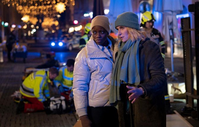 Die Kommissarinnen Charlotte Lindholm (Maria Furtwängler, rechts) und Anaïs Schmitz (Florence Kasumba).<span class='image-autor'>Foto: ARD</span>