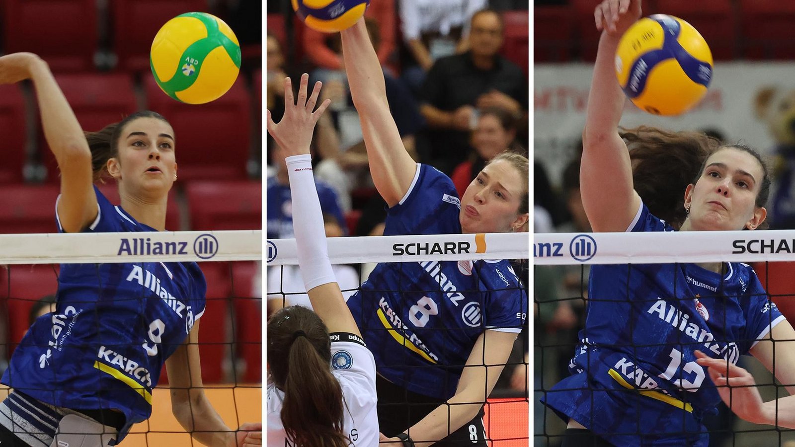 Feste Größen im Team von Allianz MTV Stuttgart (v. li.): Anna Koulberg, Eleanor Holthaus und Lucia Varela Gomez.Foto: Baumann Feste Größen im Team von Allianz MTV Stuttgart (v. li.): Anna Koulberg, Eleanor Holthaus und Lucia Varela Gomez.Foto: Baumann