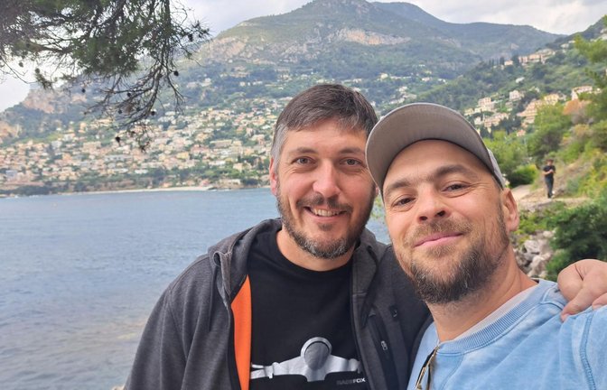 Regelmäßig gehen Johannes Renk (links) und Max Mutzke zusammen auf Motorradtour, zuletzt an der Côte d’Azur.<span class='image-autor'>Foto: &nbsp;</span>