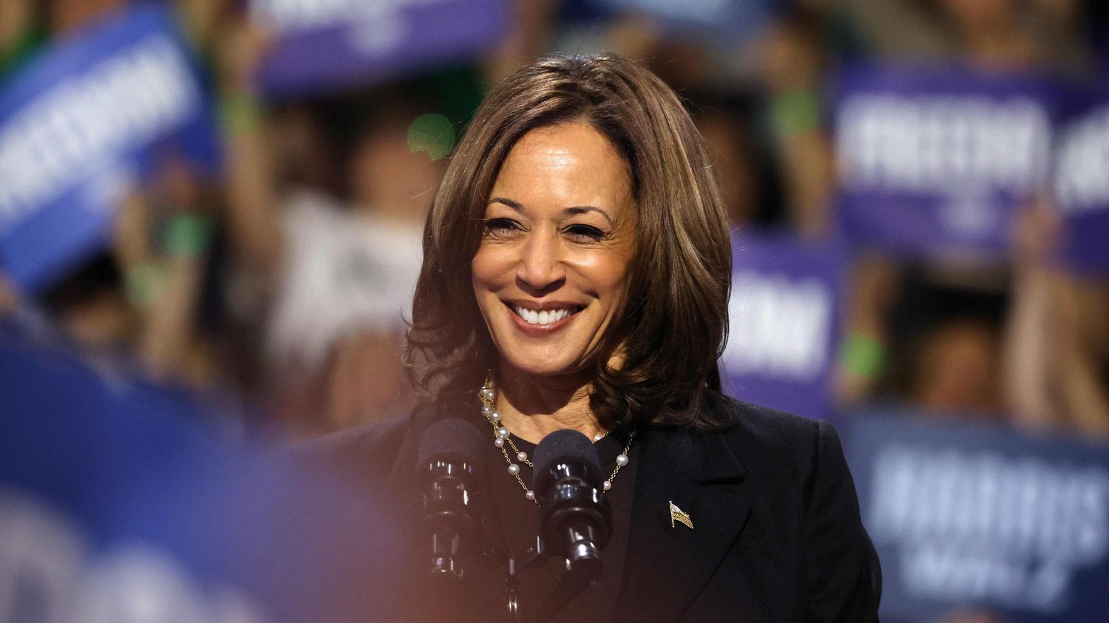 Kamala Harris bei einer Wahlveranstaltung in Eerie im US-Bundesstaat Pennsylvania.Foto: Getty Images via AFP/MICHAEL M. SANTIAGO Kamala Harris bei einer Wahlveranstaltung in Eerie im US-Bundesstaat Pennsylvania.Foto: Getty Images via AFP/MICHAEL M. SANTIAGO