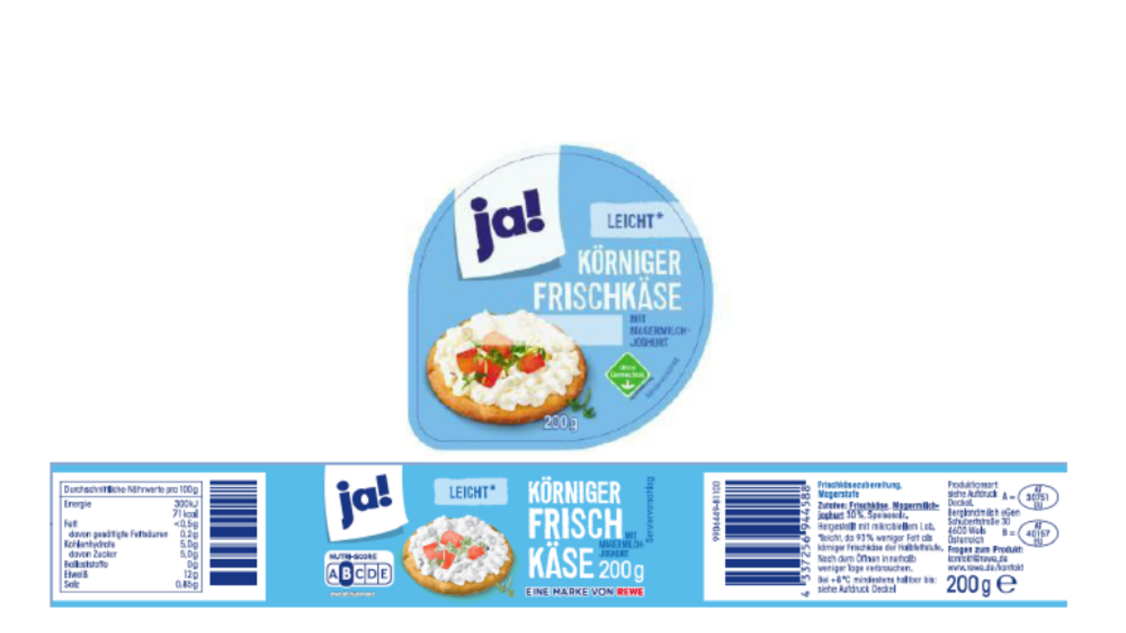 Eine Charge dieses Frischkäses ist betroffen.Foto: Kundenaushang der Firma Berglandmilch eGen / REWE Markt GmbH Eine Charge dieses Frischkäses ist betroffen.Foto: Kundenaushang der Firma Berglandmilch eGen / REWE Markt GmbH
