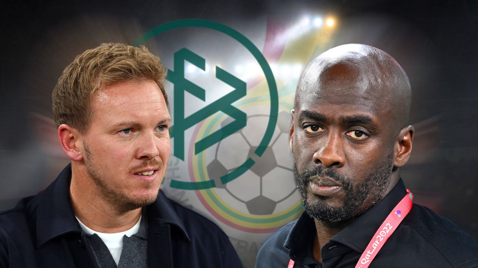 Ghanas Chefcoach Otto Addo (re.) fordert an diesem Montag in Stuttgart die deutsche Fußball-Nationalelf von Bundestrainer Julian Nagelsmann heraus.Foto: IMAGO/Sven Simon