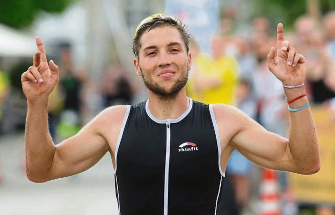Martin Diebold – hier beim Ludwigsburger Triathlon – jubelte 2016 oft. Foto: Archiv/Baumann