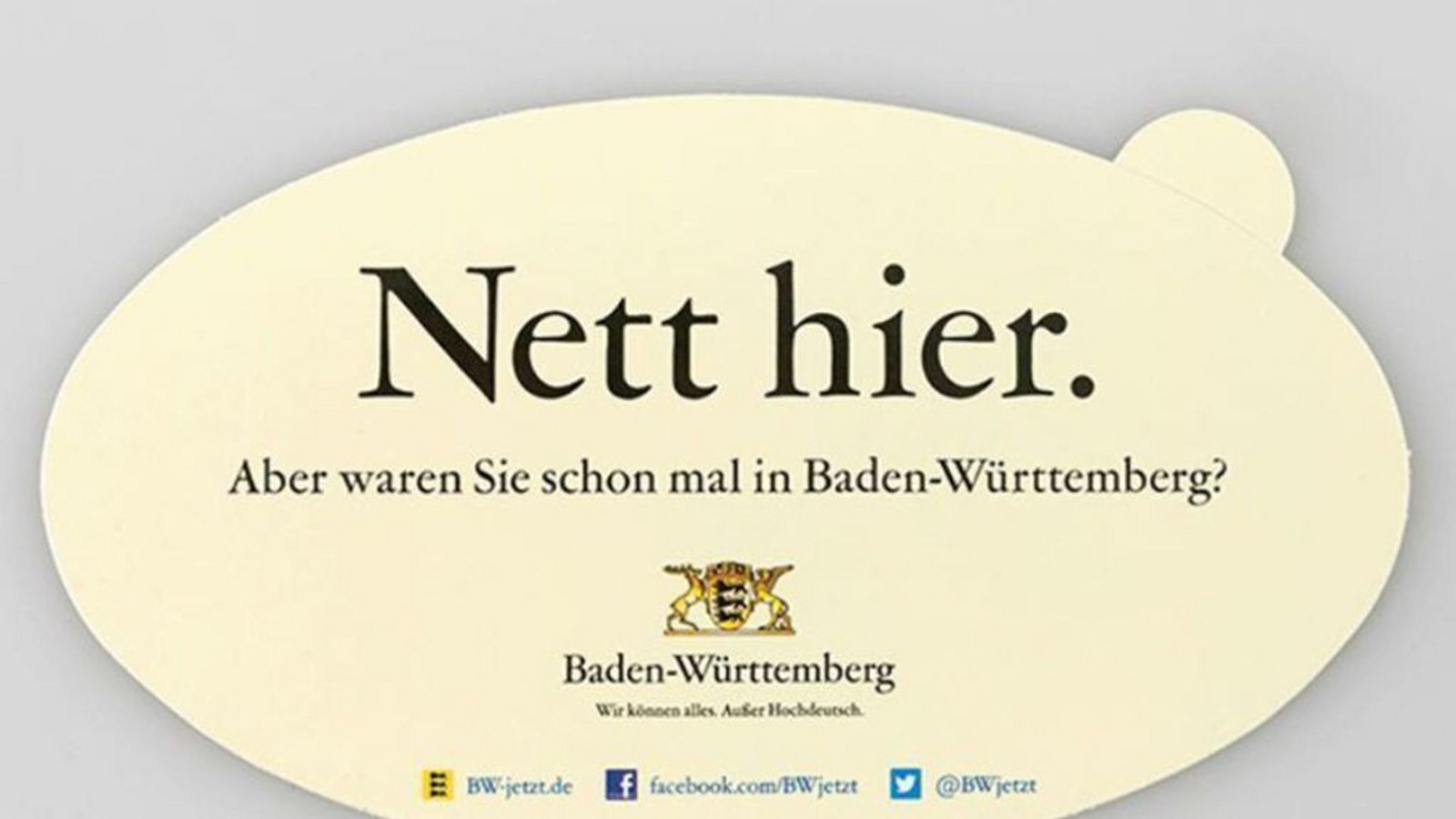 Auch noch Jahrzehnte nach dem Start der Kampagne des Landes Baden-Württemberg sorgt ein Aufkleber für Debatten im Netz.Foto: bw-jetzt