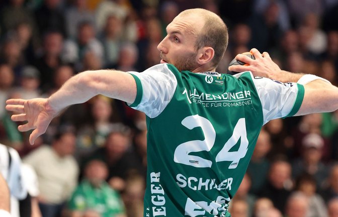 Linksaußen Marcel Schiller: Der 34-Jährige ist der Toptorjäger von Handball-Bundesligist Frisch Auf Göppingen.<span class='image-autor'>Foto: Pressefoto Baumann</span>
