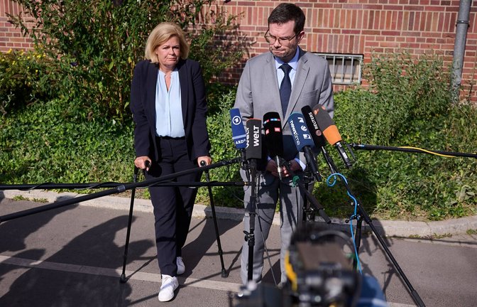 Nancy Faeser bei einem Pressetermin am 26. August.<span class='image-autor'>Foto: IMAGO/Christian Spicker</span>