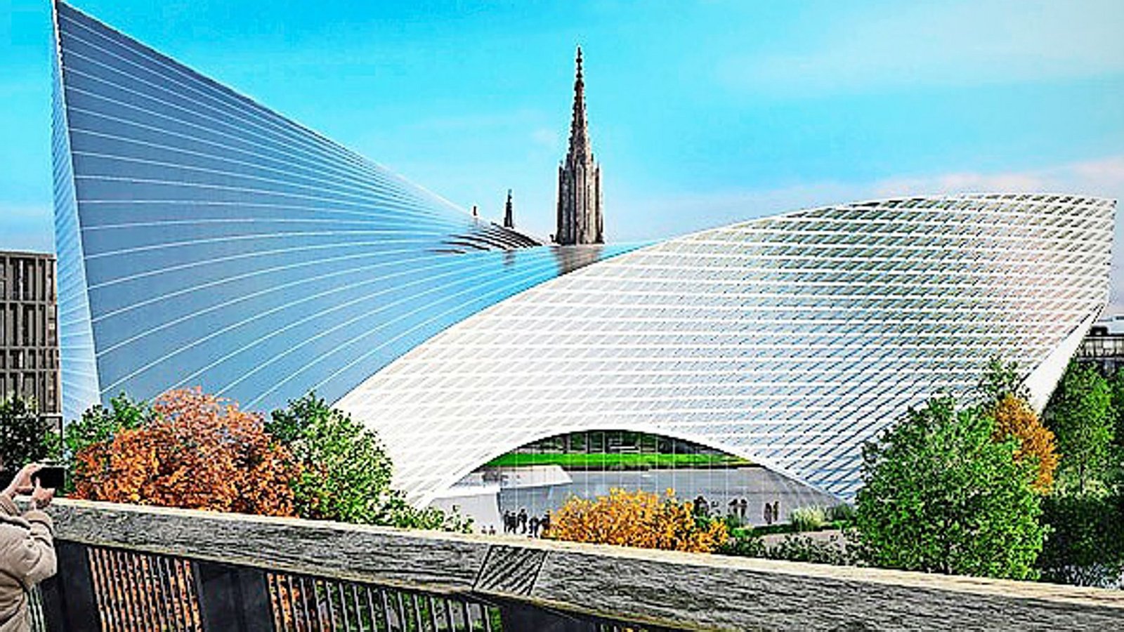 „Sattelpunkt“ nennt Libeskind sein Gestaltungsprinzip. Es lasse das Gebäude organisch von einem Ort aus wachsen.Foto: Studio Libeskind/Studio Libeskind „Sattelpunkt“ nennt Libeskind sein Gestaltungsprinzip. Es lasse das Gebäude organisch von einem Ort aus wachsen.Foto: Studio Libeskind/Studio Libeskind