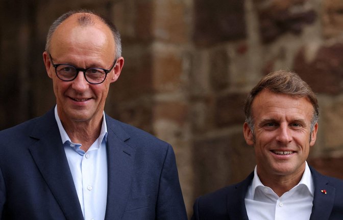 Seite an Seite: Friedrich Merz und Emmanuel Macron.<span class='image-autor'>Foto: AFP</span>