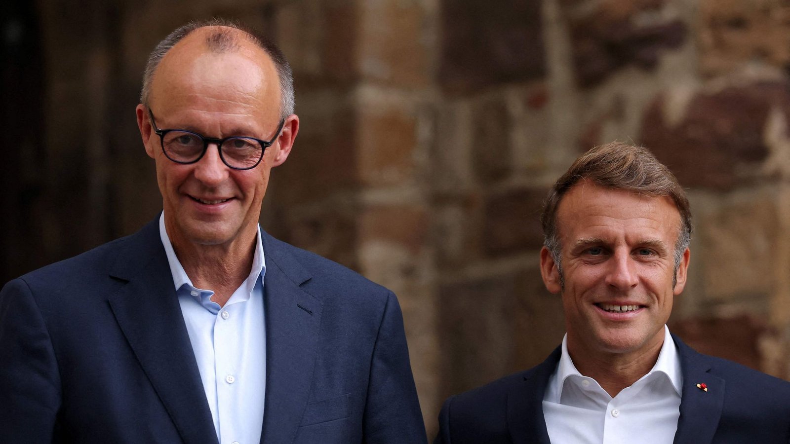 Seite an Seite: Friedrich Merz und Emmanuel Macron.Foto: AFP