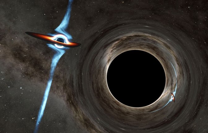 Nahe am zentralen Schwarzen Loch der Milchstraße, Sagittarius A*, könnte noch ein zweites, kleineres Schwarzes Loch liegen.<span class='image-autor'>Foto: © Caltech-IPAC</span>