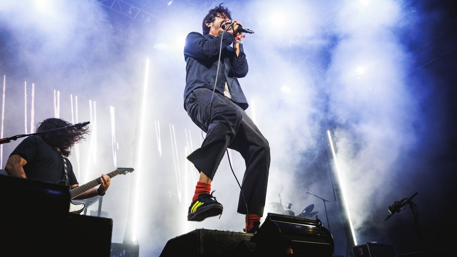 Chino Moreno von den Deftones, hier 2025 beim Roskilde Feistival. Beim Konzert am Montag in Stuttgart haben wir auf Fotos verzichtet, weil die Vertragsbedingungen nicht akzeptabel waren.Foto: IMAGO/Gonzales Photo