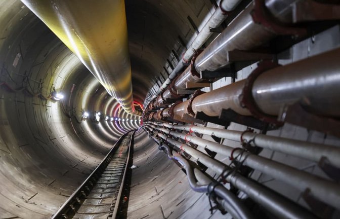 Blick in einen Tunnel für die unterirdische Südlink-Trasse<span class='image-autor'>Christian Charisius/dpa</span>