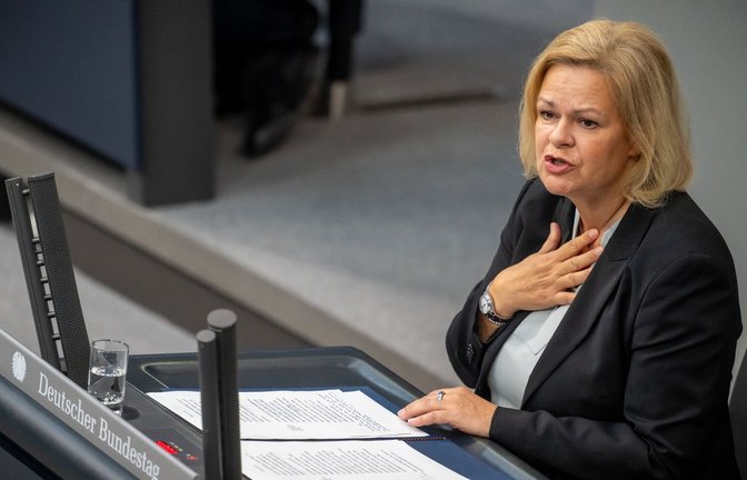 Innenministerin Nancy Faeser hat das Sicherheitspaket im Bundestag eingebracht.<span class='image-autor'>Foto: dpa/Michael Kappeler</span>