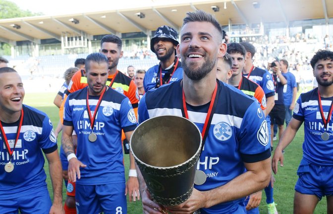 Können David Braig und die Stuttgarter Kickers denWFV-Pokal-Sieg von 2022 wiederholen?<span class='image-autor'>Foto: Pressefoto Baumann</span>