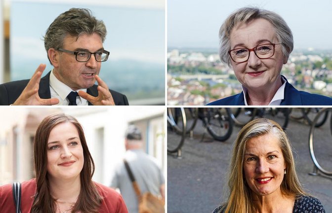 Vier grüne Wahlverlierer bei OB-Wahlen in Großstädten: Dieter Salomon (Freiburg), Theresia Bauer (Heidelberg), Lena Schwelling (Ulm) und Veronika Kienzle (Stuttgart).<span class='image-autor'>Foto: dpa/Bündnis90/Grüne</span>