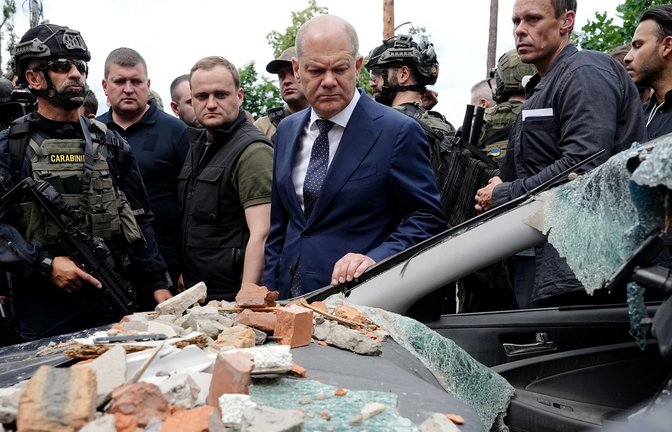 Bundeskanzler Scholz war am Montag überraschend in die Ukraine gereist.<span class='image-autor'>Foto: dpa/Kay Nietfeld</span>
