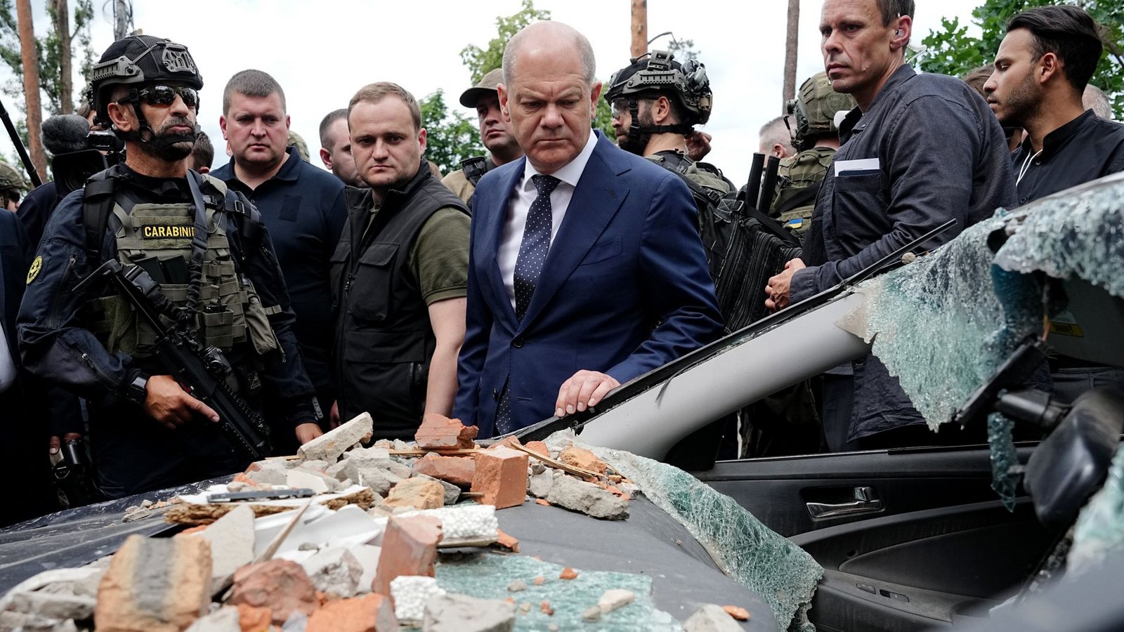 Bundeskanzler Scholz war am Montag überraschend in die Ukraine gereist.Foto: dpa/Kay Nietfeld