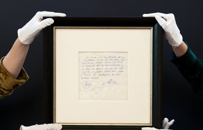 890.000 Euro für eine Papierserviette – doch sie war das Anfang von Messis Karriere. (Archivbild)<span class='image-autor'>Foto: dpa/Jordan Pettitt</span>