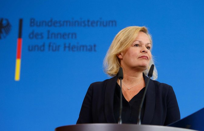 Innenministerin Nancy Faeser von der SPD.<span class='image-autor'>Foto: AFP/MICHELE TANTUSSI</span>
