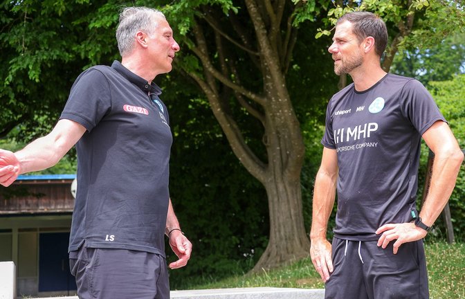 Getrennte Wege am Saisonende: Sport-Geschäftsführer Lutz Siebrecht, Marco Wildersinn (re.).<span class='image-autor'>Foto: Pressefoto Baumann</span>