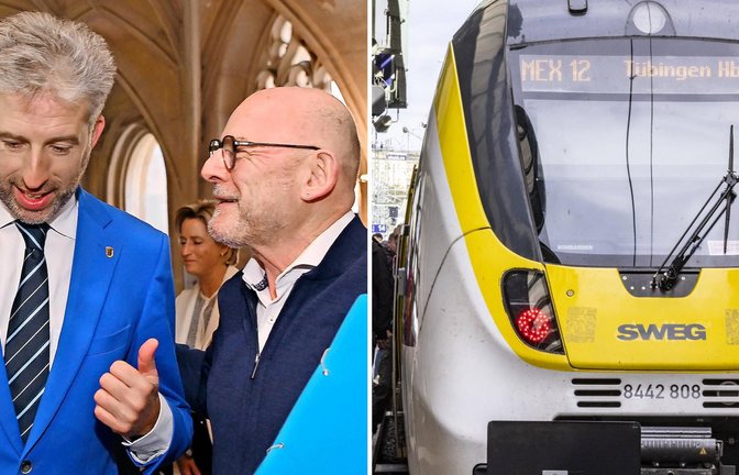 Boris Palmer hatte sich in einem Brief an Verkehrsminister Winfried Hermann über die Zugverbindung Tübingen-Stuttgart beschwert.<span class='image-autor'>Foto: imago/Ulmer Pressebildagentur, imago/Arnulf Hettrich</span>