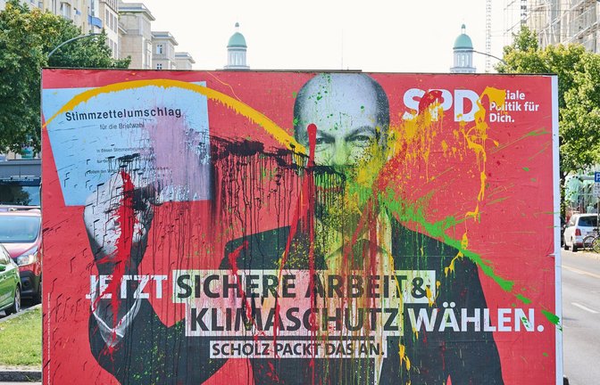 Verunstaltungen trafen die Wahlplakate aller Parteien.<span class='image-autor'>Foto: dpa/Annette Riedl</span>
